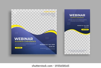 Webinar sosial media post template vector.