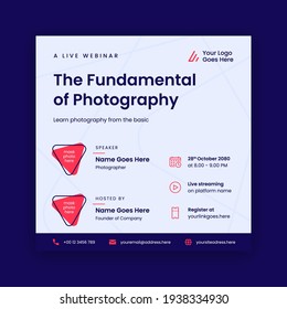 webinar square poster design template vector