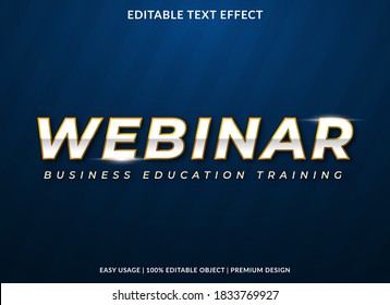 webinar text effect with bold and 3d style use for business logo and brand