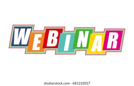 WEBINAR text lettering. vector illustration