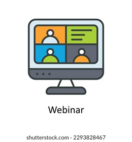 Webinar Vector  Fill outline Icons. Simple stock illustration stock