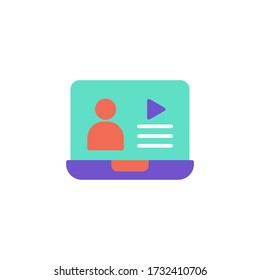 webinar vector flat color design. isolated on white background