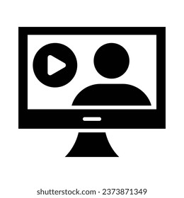 Webinar Vector Glyph Icon For Personal And Commercial Use.
