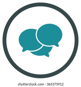 Webinar vector icon. Style is bicolor flat circled symbol, soft blue colors, rounded angles, white background.