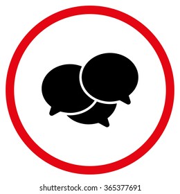 Webinar vector icon. Style is bicolor flat circled symbol, intensive red and black colors, rounded angles, white background.