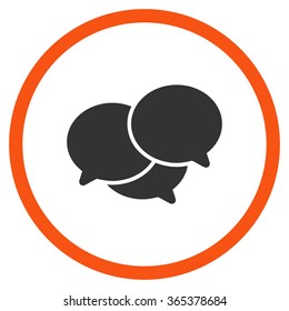 Webinar vector icon. Style is bicolor flat circled symbol, orange and gray colors, rounded angles, white background.