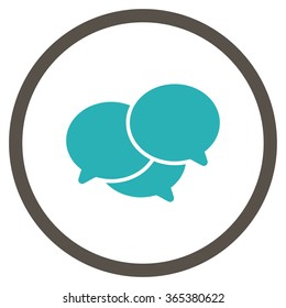 Webinar vector icon. Style is bicolor flat circled symbol, grey and cyan colors, rounded angles, white background.