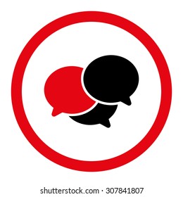 Webinar vector icon. This rounded flat symbol is drawn with intensive red and black colors on a white background.