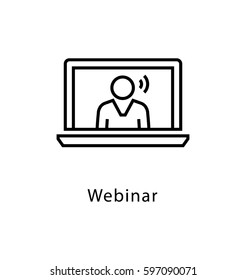 Webinar Vector Line Icon 