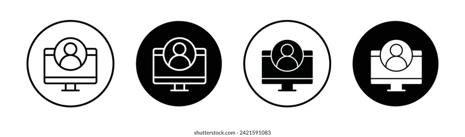 Webinar Vector Line Icon Illustration.