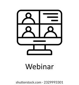 Webinar Vector  outline Icon Design illustration. Online streaming Symbol on White background EPS 10 File