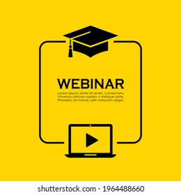 Webinar vector poster, online learning concept