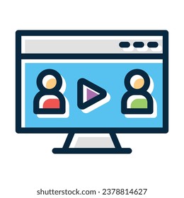 Webinar Vector Thick Line Filled Dark Colors For Personal And Commercial Use.
 