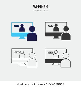 webinar video call vector icon online conference meeting