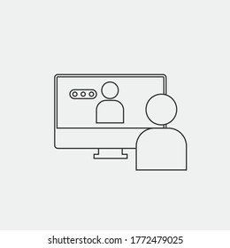 webinar video call vector icon online conference meeting