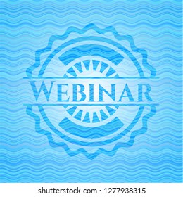 Webinar water concept emblem background.