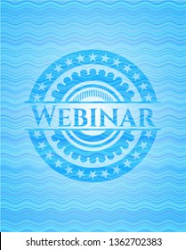 Webinar water wave emblem background.
