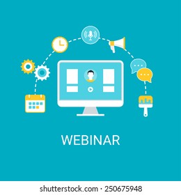 Webinar, Webcast, Livestream, Online Event Illustration