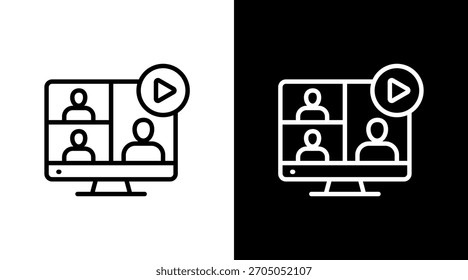 Design do conjunto de ícones brancos do seminário na Web