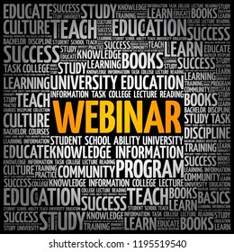 WEBINAR word cloud collage, education concept background