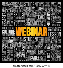 WEBINAR word cloud collage, education concept background