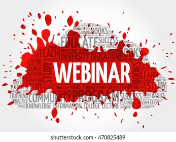 WEBINAR word cloud collage, education concept background