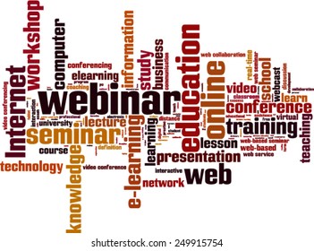 Webinar word cloud concept. Vector illustration