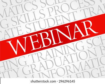 WEBINAR word cloud, education business concept