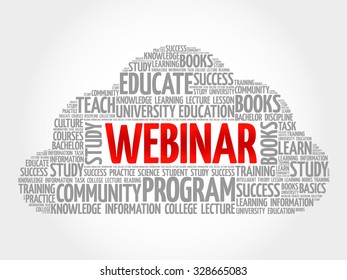 WEBINAR word cloud, education business concept