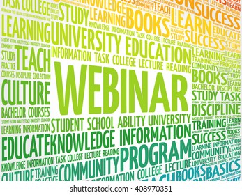 WEBINAR word cloud, education business concept