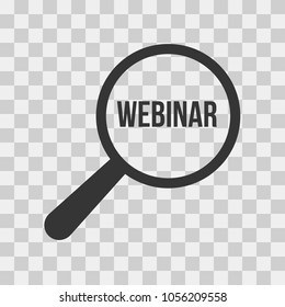 Webinar Word Magnifying Glass. Vector illustration