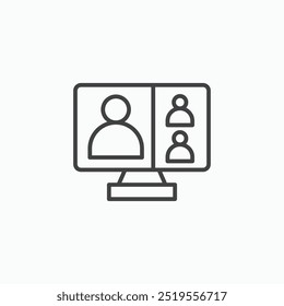 Webinarline in Thin line black color. flat simple vector symbols illustration.