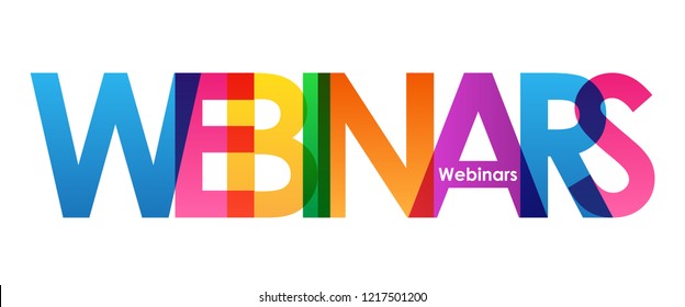 Banner de letras coloridas WEBINARS