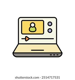Icono de seminarios web aislado sobre un fondo blanco. Ilustración vectorial.