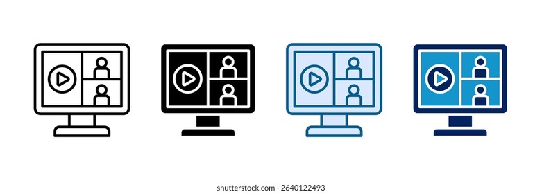 Webinars Icon Set Multiple Style Collection