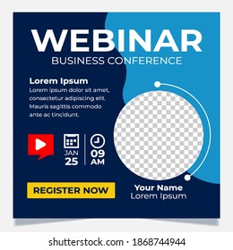 Webinars Invite Template. Banner Live Webinar Promotion For Social Media.