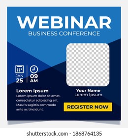 Webinars Invite Template. Banner Live Webinar Promotion For Social Media.