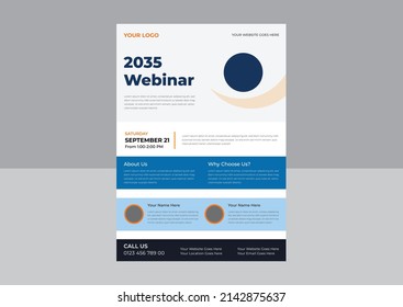 Webinars invite template. Banner live webinar promotion for flyer, Business Steps Conference live webinar banner invitation flyer, Webinars invite template.
