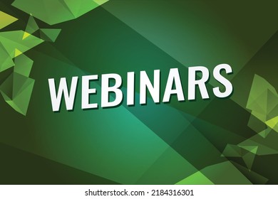 webinars word vector ilustración green 3d style para la página de inicio de los medios sociales, plantilla, ui, web, aplicación móvil, afiche, banner, volante, fondo, tarjeta de regalo, cupón, etiqueta, fondo de pantalla