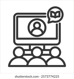 Webiners Outline Icon Vector Illustration