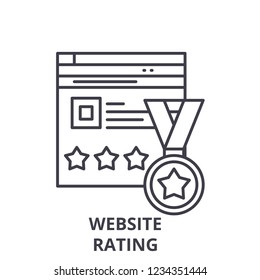 Webiste rating line icon concept. Webiste rating vector linear illustration, symbol, sign