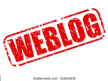 WEBLOG red stamp text on white