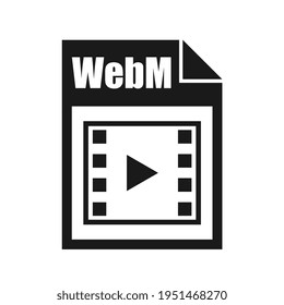 Icono de archivo WebM, estilo de diseño plano