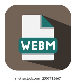 Webm file type flat icon. format files, document, type symbol icons. vector illustration.