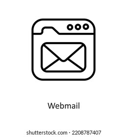 Webmail Outline Vector Icon Design Illustration On White Background. EPS 10 File
