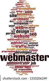 Webmaster Word Cloud Concept. Vector Illustration