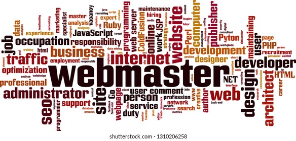 Webmaster Word Cloud Concept. Vector Illustration