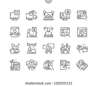 Webmaster's Day Well-crafted Pixel Perfect Vector Thin Line Icons 30 2x Grid for Web Graphics and Apps. Simple Minimal Pictogram