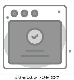 página web, icono aprobado con ilustración moderna de fondo
