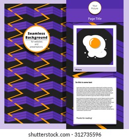 Webpage, blog or presentation design template with abstract geometric seamless background